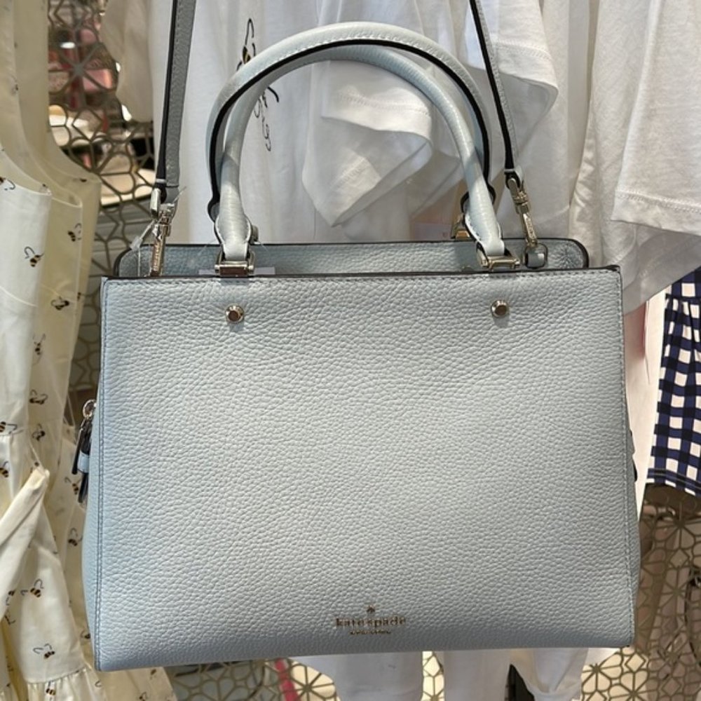 Kate Spade Leila Medium Triple Compartment Satchel Hazy Morning Color - Picture 12 of 16